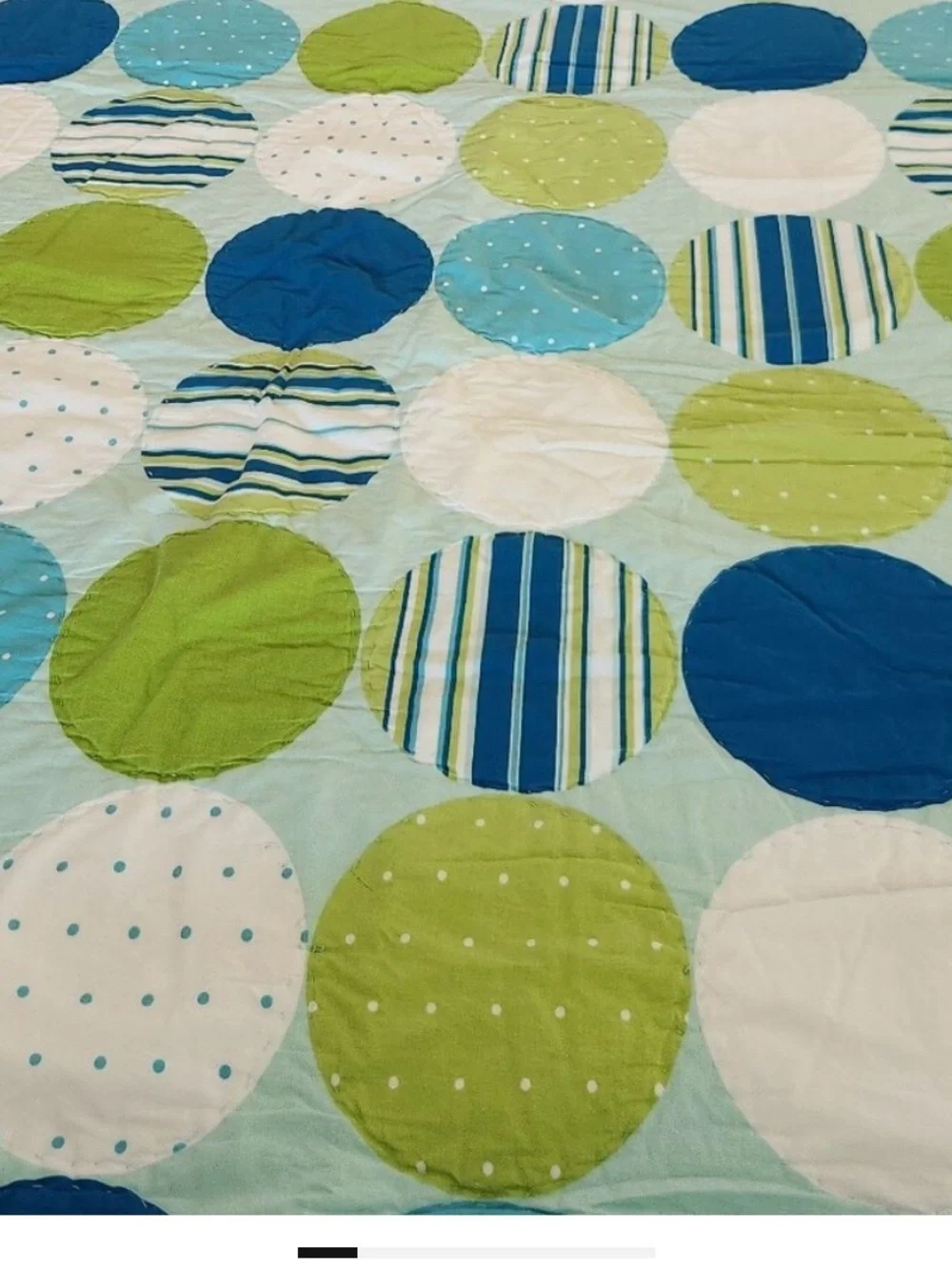 Circo Polka Dot Quilt in Blue, Green, and Cream